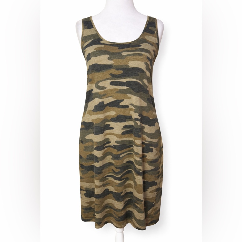 Lucky Brand NWT Camo Sleeveless Knit Dress Size L Casual Stretch